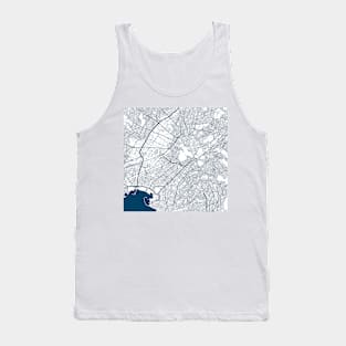 Kopie von Lisbon map city map poster - modern gift with city map in dark blue Tank Top